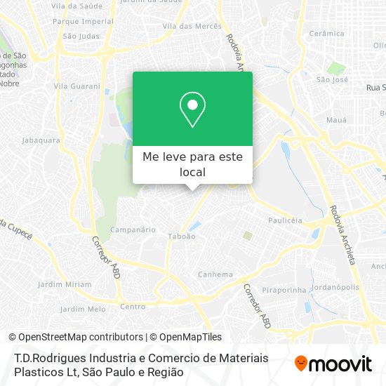 T.D.Rodrigues Industria e Comercio de Materiais Plasticos Lt mapa