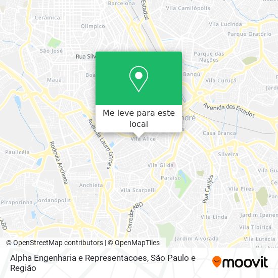 Alpha Engenharia e Representacoes mapa
