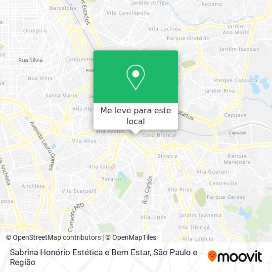 Sabrina Honório Estética e Bem Estar mapa