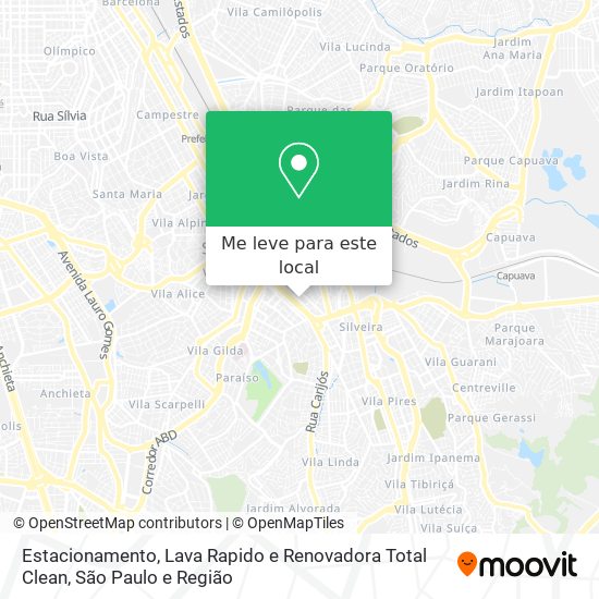 Estacionamento, Lava Rapido e Renovadora Total Clean mapa