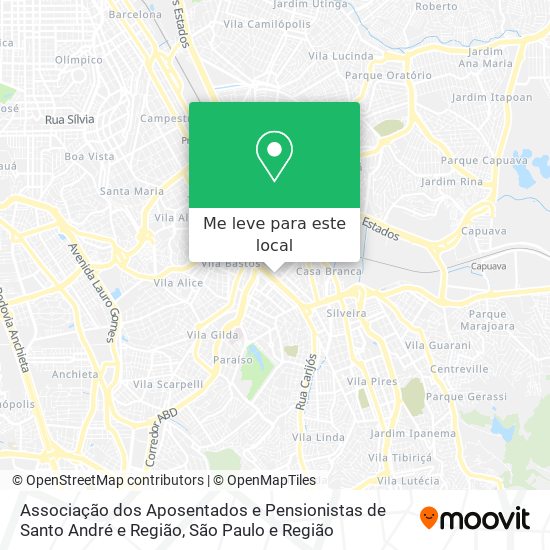 Associação dos Aposentados e Pensionistas de Santo André e Região mapa