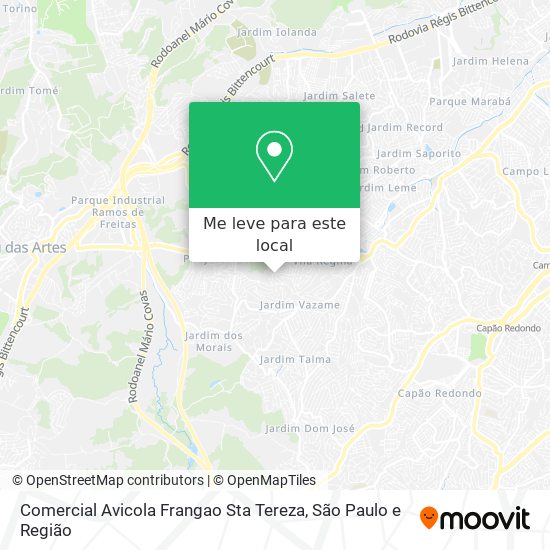 Comercial Avicola Frangao Sta Tereza mapa