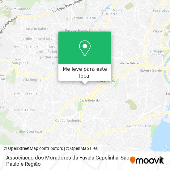 Associacao dos Moradores da Favela Capelinha mapa