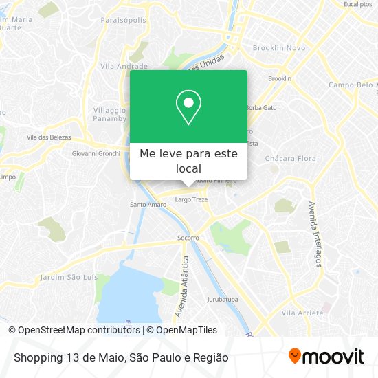 Shopping 13 de Maio mapa