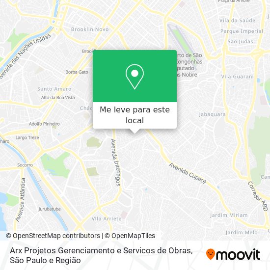 Arx Projetos Gerenciamento e Servicos de Obras mapa