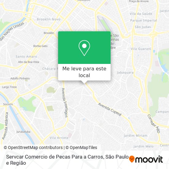 Servcar Comercio de Pecas Para a Carros mapa