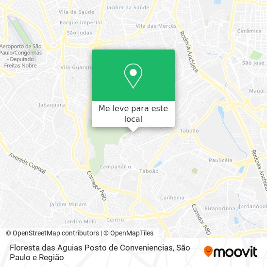 Floresta das Aguias Posto de Conveniencias mapa
