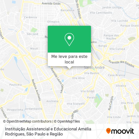 Instituição Assistencial e Educacional Amélia Rodrigues mapa