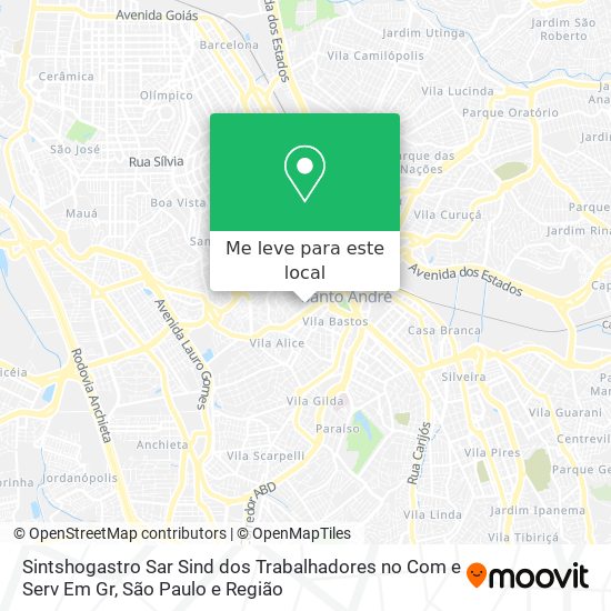 Sintshogastro Sar Sind dos Trabalhadores no Com e Serv Em Gr mapa