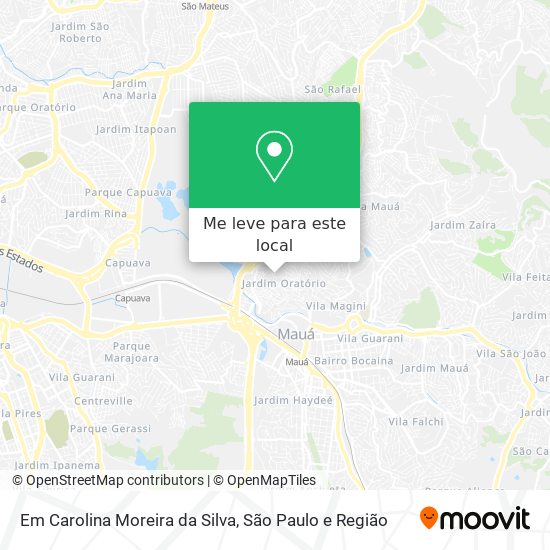 Em Carolina Moreira da Silva mapa