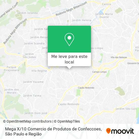 Mega X / 10 Comercio de Produtos de Confeccoes mapa