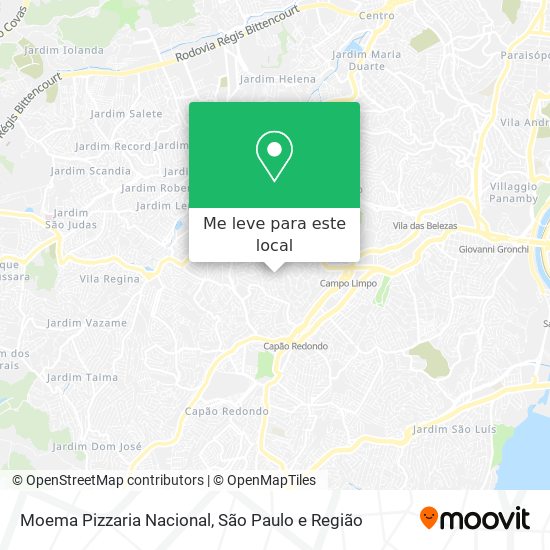 Moema Pizzaria Nacional mapa