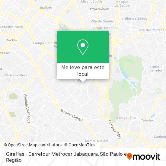 Giraffas - Carrefour Metrocar Jabaquara mapa