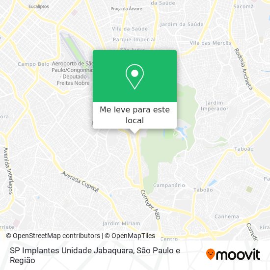 SP Implantes Unidade Jabaquara mapa