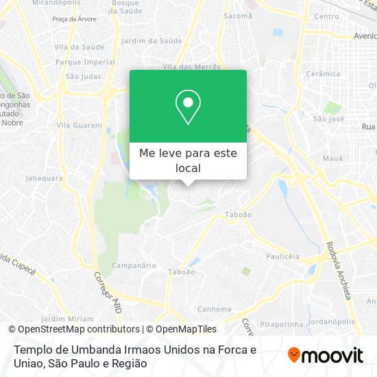 Templo de Umbanda Irmaos Unidos na Forca e Uniao mapa