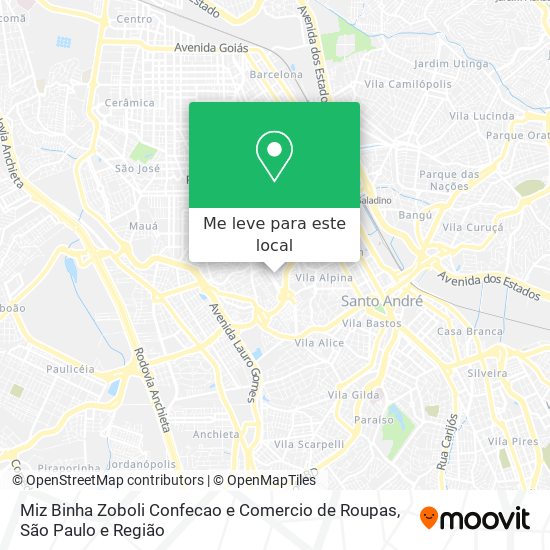Miz Binha Zoboli Confecao e Comercio de Roupas mapa