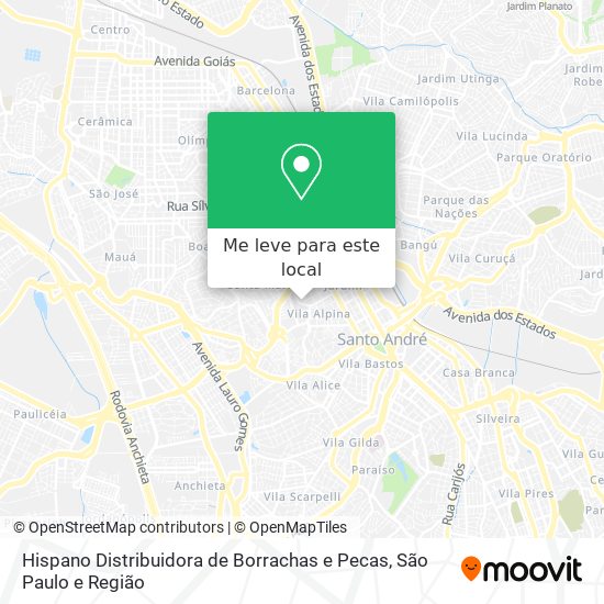 Hispano Distribuidora de Borrachas e Pecas mapa