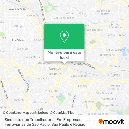 Sindicato dos Trabalhadores Em Empresas Ferroviárias de São Paulo mapa
