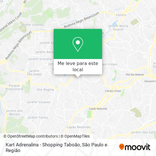 Kart Adrenalina - Shopping Taboão mapa