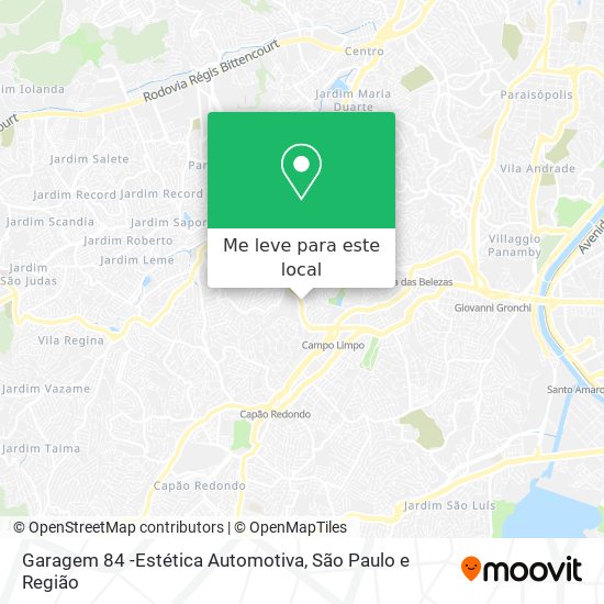 Garagem 84 -Estética Automotiva mapa