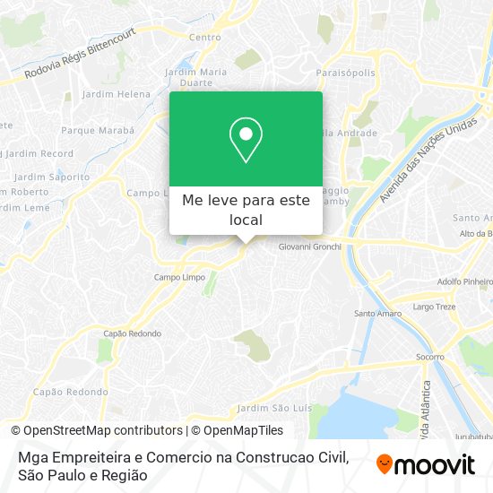 Mga Empreiteira e Comercio na Construcao Civil mapa