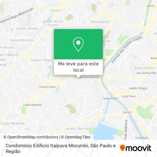 Condomínio Edificio Itaipava Morumbi mapa