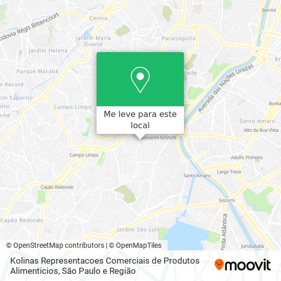 Kolinas Representacoes Comerciais de Produtos Alimenticios mapa