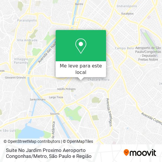 Suite No Jardim Proximo Aeroporto Congonhas / Metro mapa