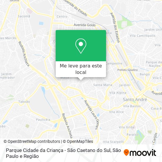 Parque Cidade da Criança - São Caetano do Sul mapa
