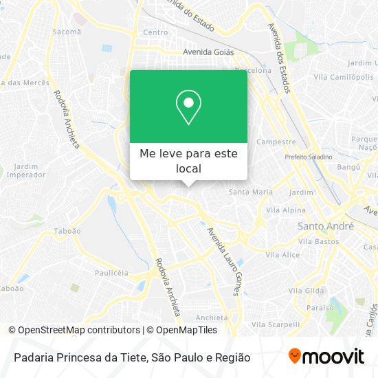 Padaria Princesa da Tiete mapa