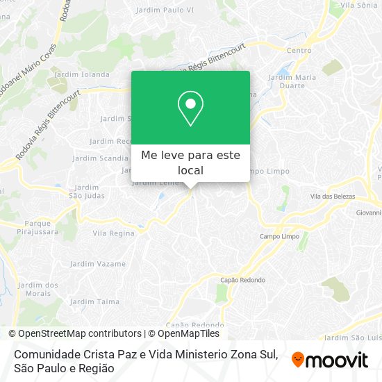 Comunidade Crista Paz e Vida Ministerio Zona Sul mapa