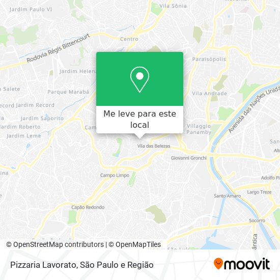 Pizzaria Lavorato mapa