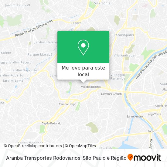 Arariba Transportes Rodoviarios mapa