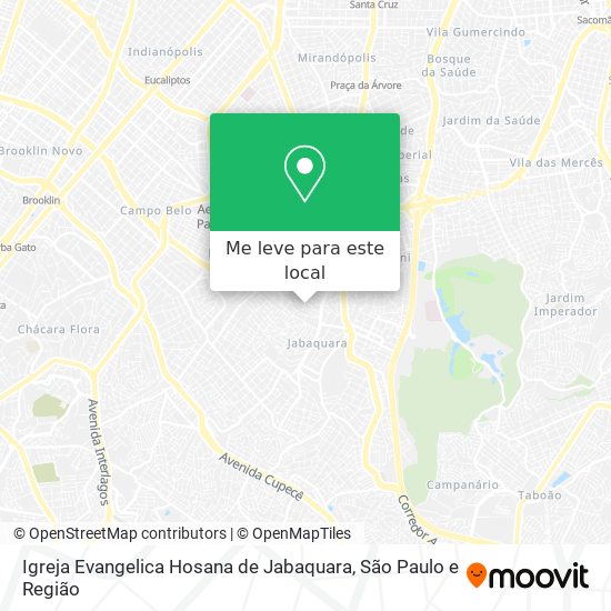 Igreja Evangelica Hosana de Jabaquara mapa