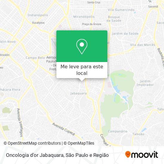 Oncologia d'or Jabaquara mapa