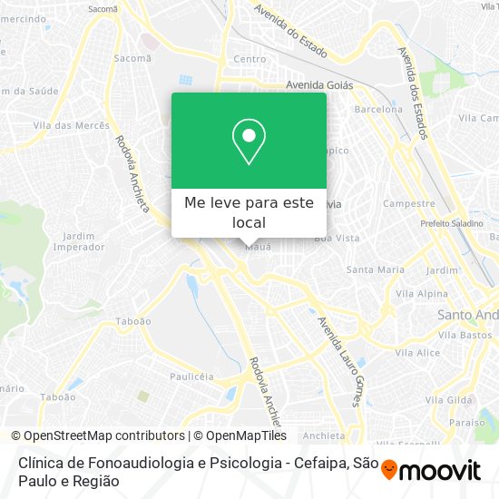 Clínica de Fonoaudiologia e Psicologia - Cefaipa mapa