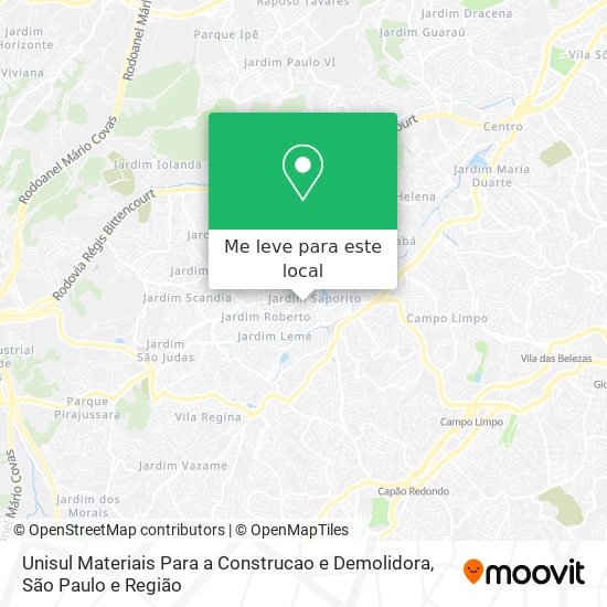 Unisul Materiais Para a Construcao e Demolidora mapa