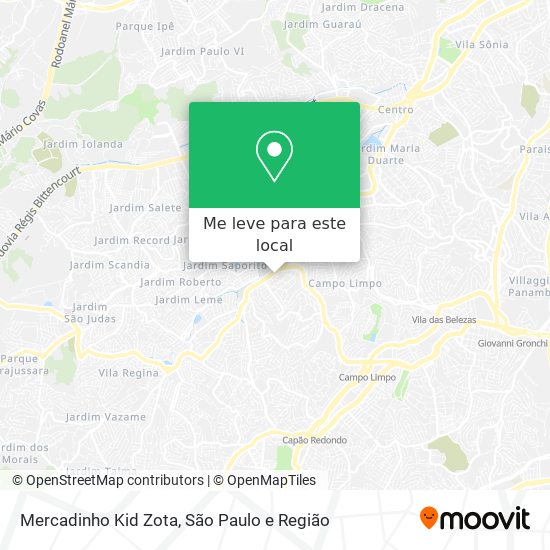 Mercadinho Kid Zota mapa