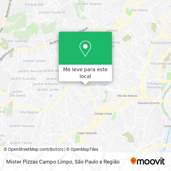 Mister Pizzas Campo Limpo mapa