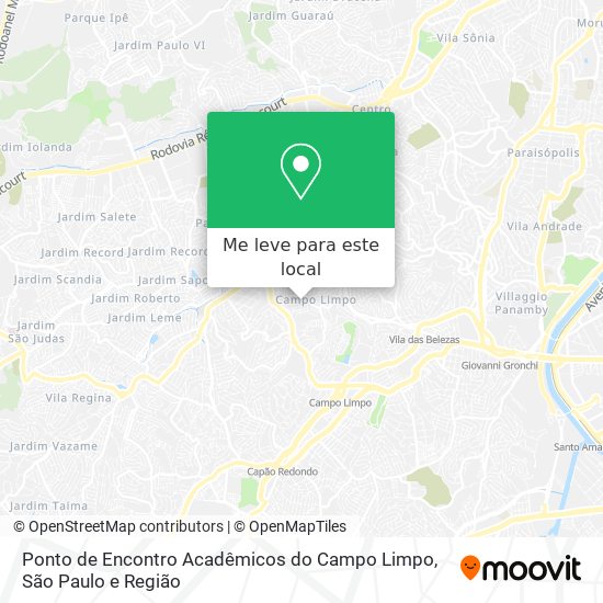 Ponto de Encontro Acadêmicos do Campo Limpo mapa