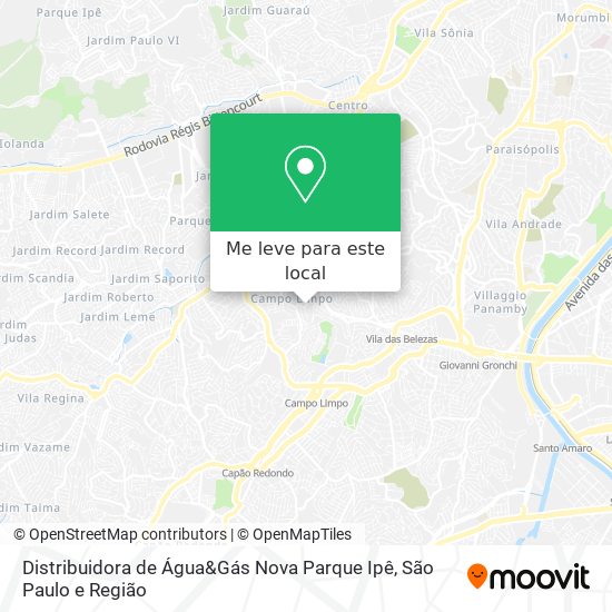 Distribuidora de Água&Gás Nova Parque Ipê mapa