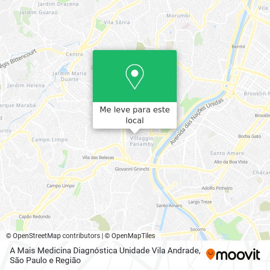 A Mais Medicina Diagnóstica Unidade Vila Andrade mapa