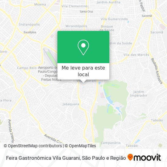 Feira Gastronômica Vila Guarani mapa
