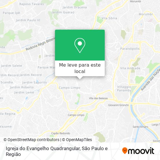 Igreja do Evangelho Quadrangular mapa