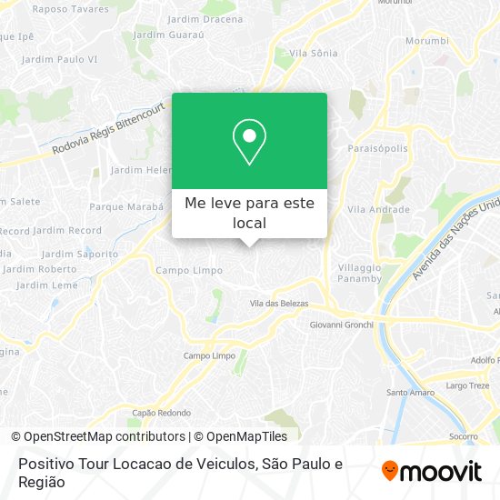 Positivo Tour Locacao de Veiculos mapa