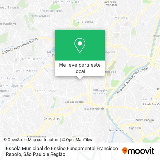 Escola Municipal de Ensino Fundamental Francisco Rebolo mapa