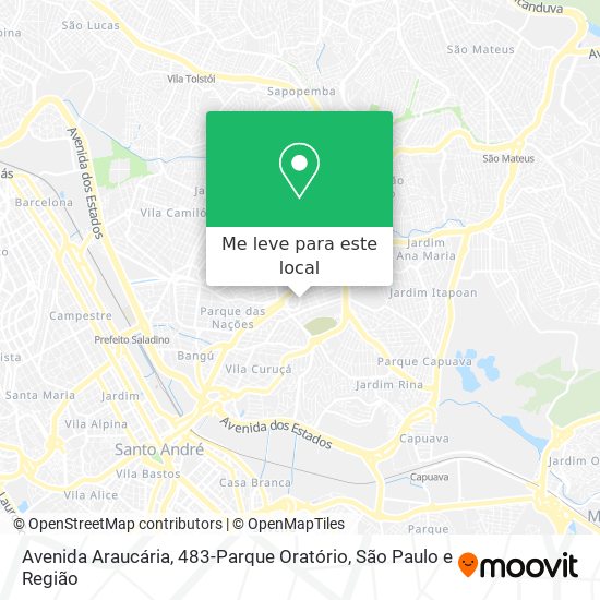 Avenida Araucária, 483-Parque Oratório mapa