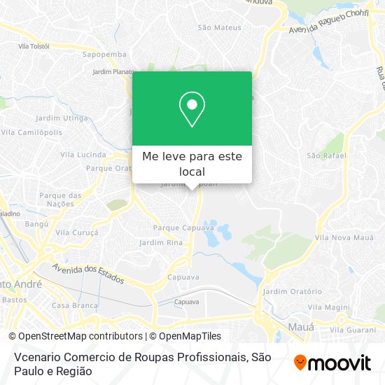 Vcenario Comercio de Roupas Profissionais mapa