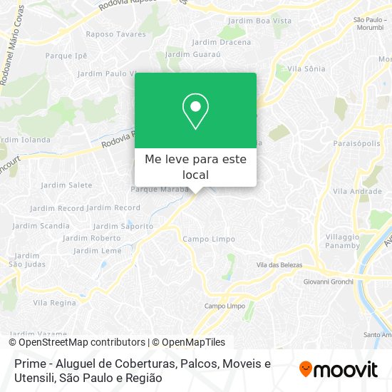 Prime - Aluguel de Coberturas, Palcos, Moveis e Utensili mapa