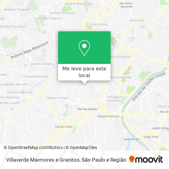 Villaverde Marmores e Granitos mapa